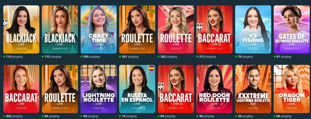 stake table and live games